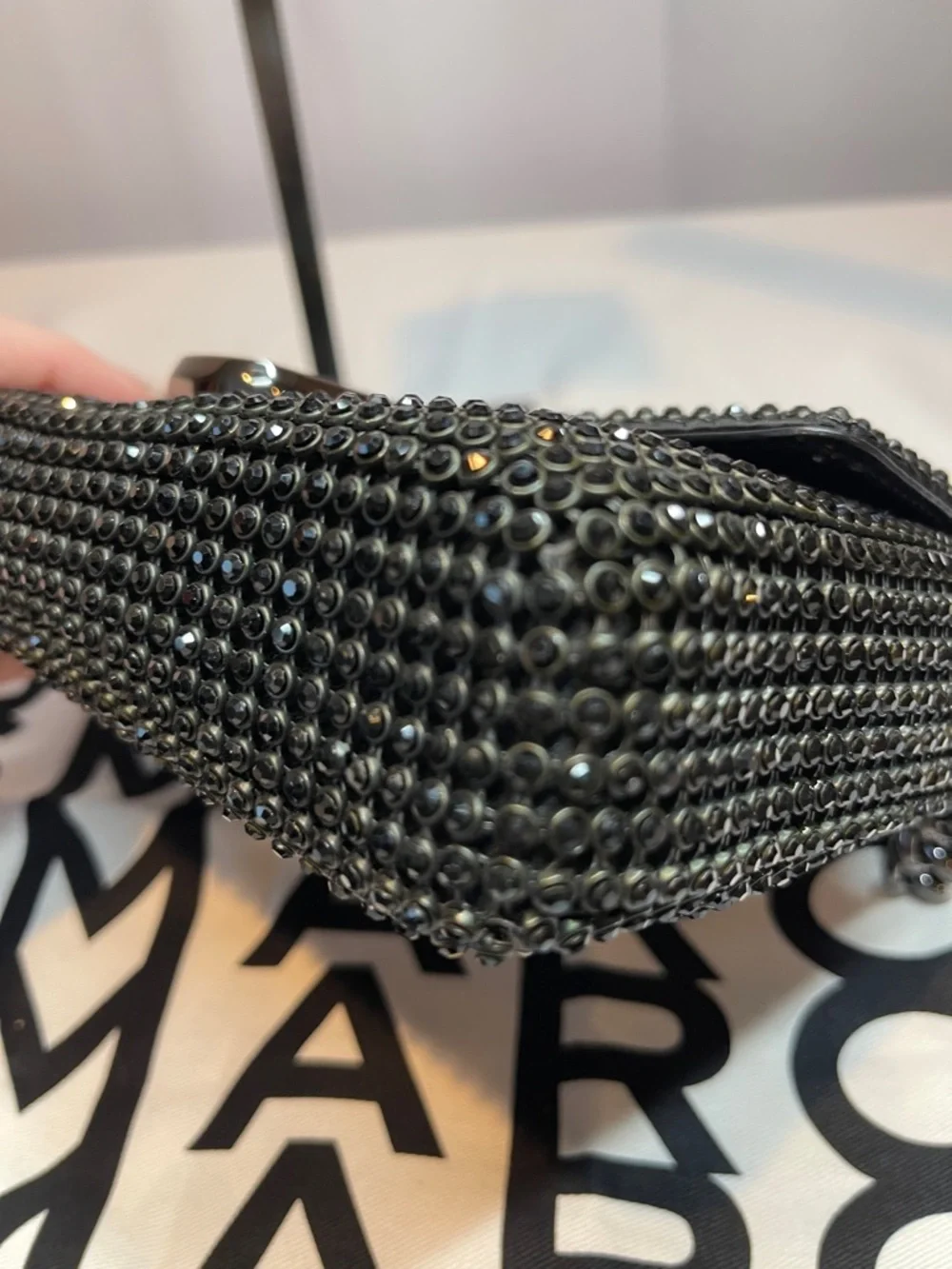 Marc Jacobs The Rhinestone J Marc Mini Shoulder Bag Black - Picture 9 of 13